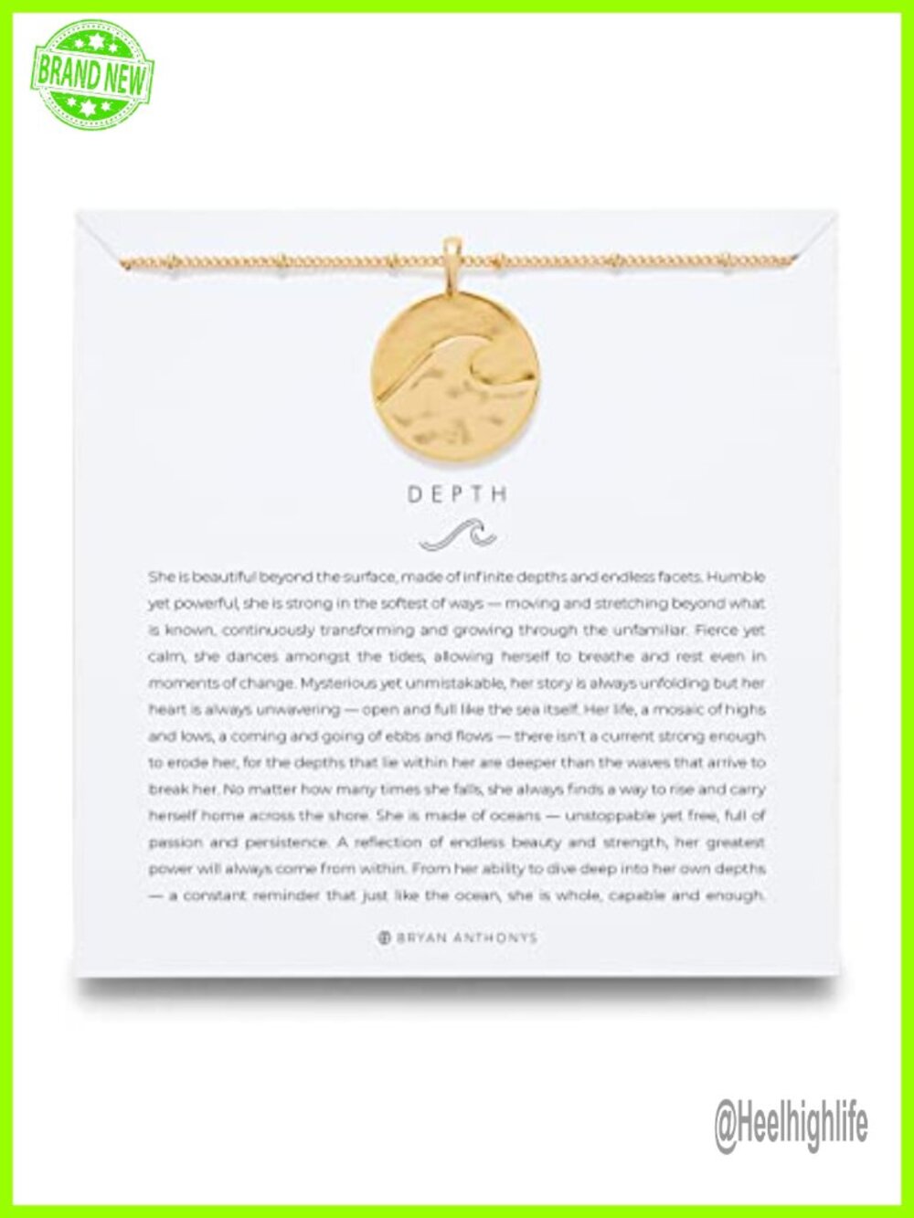 14k Gold Plated Brass Pendant Necklace – Nickel-Free Everyday Jewelry